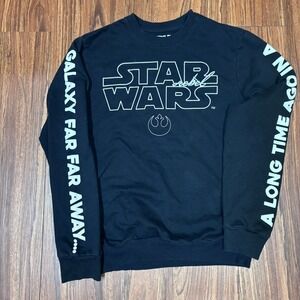 Star Wars Rebel Alliance Black Crew Light Weight Cozy Sweatshirt Size S